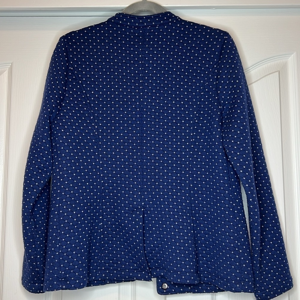 Isaac Mizrahi Live! Button Front Double Knit Field Jacket - Small Dark Navy - Picture 5 of 5